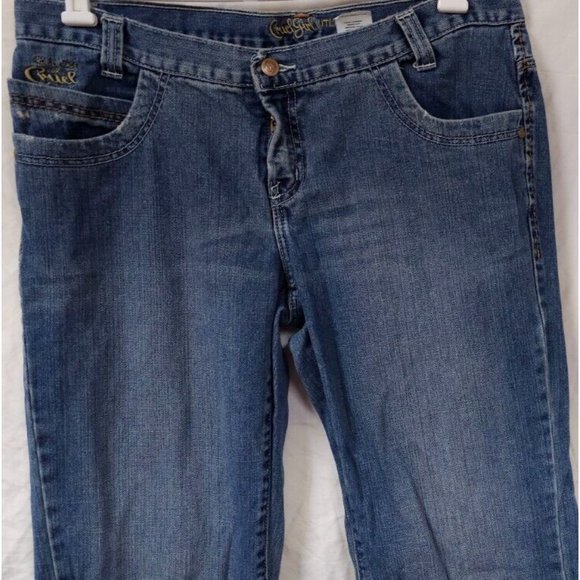 Cruel Girl Utility Fit Womens 13R Medium Wash Mid Rise Bootcut Denim Jeans 36X32 - Picture 2 of 14